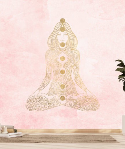Çakralı Meditasyon Figürlü Duvar Kağıdı