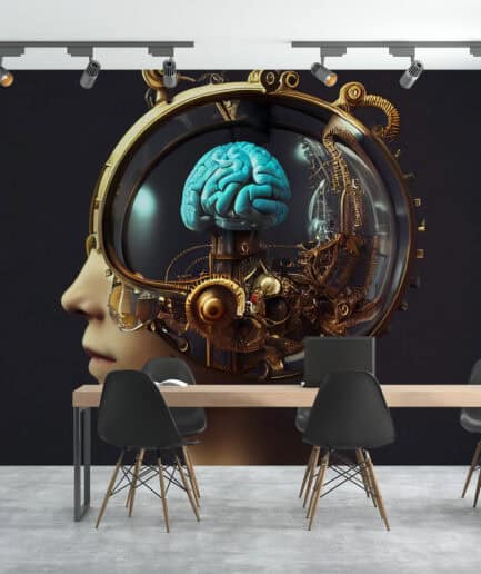 Fütüristik Steampunk Beyin Sanatı – Dijital Yapay Zekâ İllüstrasyonu